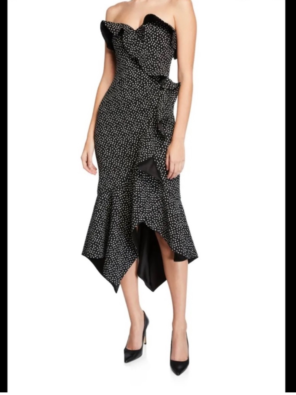 jonathan simkhai asymmetric dress Speckled Print Asymmetrical Ruffle Party-Ready Bachelorette Dresses in fitted maternity dress with ruffles Imported. Color:Light_Blue